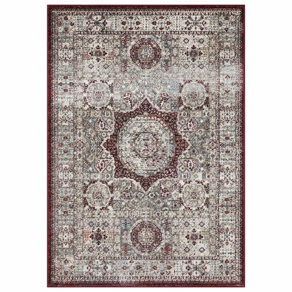 Esfera 5 x 7 ft. Suzani Medallion Rectangle Area Rug - Red ES2844239